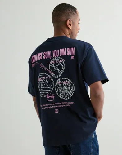 Woodbird Wbbaine Dim Sum Tee T skjorte med trykk Blå