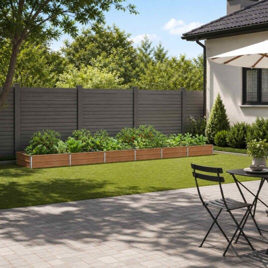 vidaXL Hevet Hagebed Treet Brown 480 x 80 x 24 cm kaldvalset stål