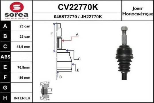 Drivledd EAI CV22770K