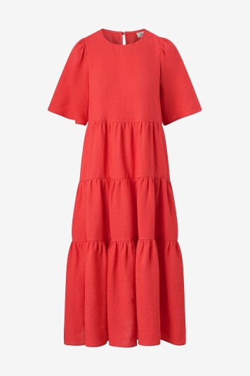 Jumperfabriken Kjole i lin Judith Dress Rød