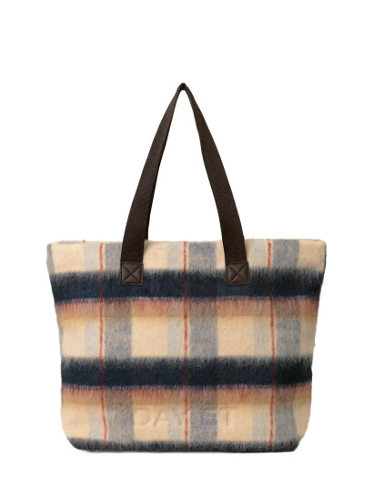 DAY ET Day Woolen Check Bag - Navy - ONE SIZE DAY ET Day Woolen Check Bag - Navy - ONE SIZE