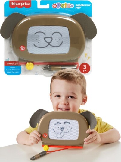 Fisher Price magnetisk tegnebrett med penn brun hund Fisher Price magnetisk tegnebrett med penn brun hund