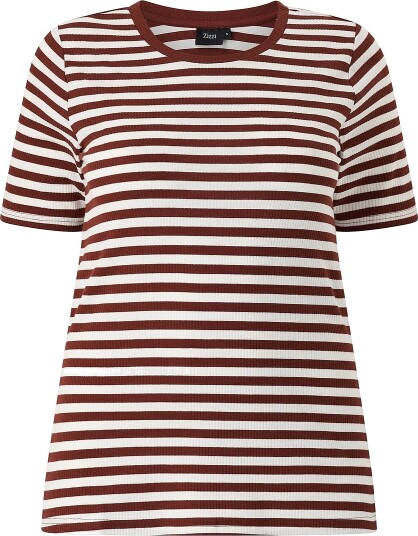 Zizzi T skjorte Caamilla S/L T Shirt Hvit