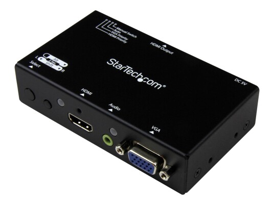 StarTech 2x1 VGA + HDMI to HDMI Switch / Selector Box - 1080p Multi Video Input Automatic Switcher - 2 Computers In 1 Monitor Out (VS221VGA2HD) -