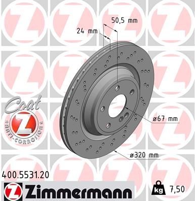 Bremseskive ZIMMERMANN 400.5531.20 Bremseskive ZIMMERMANN 400.5531.20