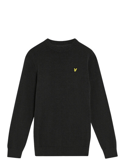 Lyle & Scott Cotton Crew Neck Jumper Black 122-128
