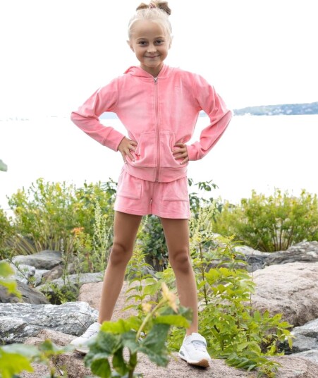 Vilje & Ve Hermine Velour Shorts Pastel Coral (158 / 13 år)