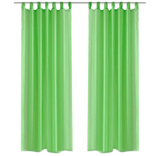 Vidaxl Eplegrønn Gardiner 140 X 225 Cm 2 Stk