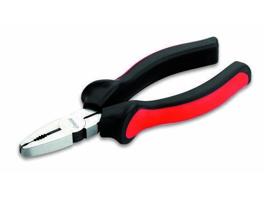 Cimco 10 0352, Kombinasjonstang, Sjokkresistent, Pu Plastikk, Stål, Plast, Sort, Rød, 16 Cm