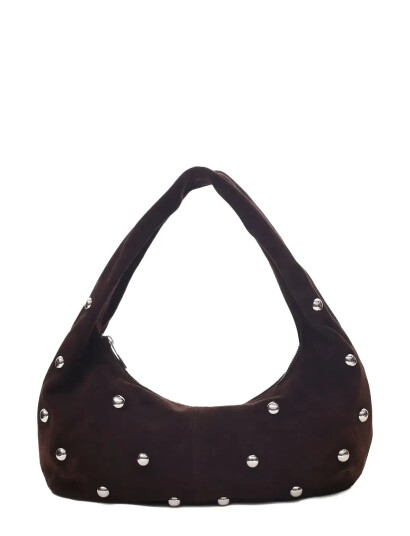Nunoo Small Alma Rivet Suede Chocolate Brown ONE SIZE