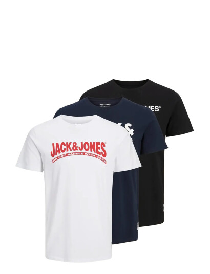 Jack & Jones Jor30History Tee Ss Crew Neck 3Pk Mp White XL