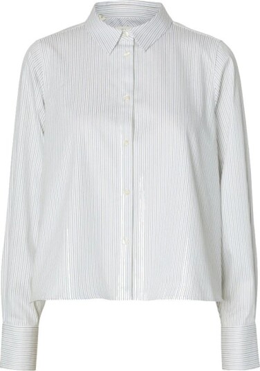 Selected Slwromie Ls Relaxed Shirt White 34