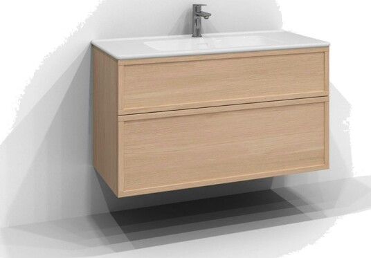Svedbergs Poem Ramme Servantskap D45 med 2 Skuffer Ren eik / 100cm Push Open