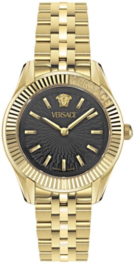 Versace Dameklokke VEAFA0424 Greca Grå/Gulltonet stål Ø30 mm