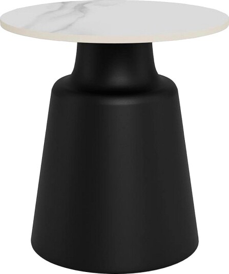 AC Design Furniture   Santorini rundt salongbord plate Unico grov keramikk Ø45x47. 5 cm   Svart
