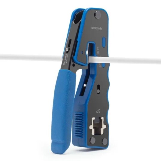 Luxorparts Krympetang med klippe- og dekselfunksjon for RJ45-kontakter