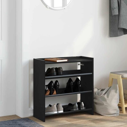  Skohylle svart 60x25x62 cm konstruert tre 8721158649195