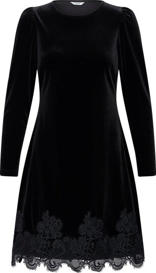 b.young Byperlina Lace Hem Dress   METEORITE   L