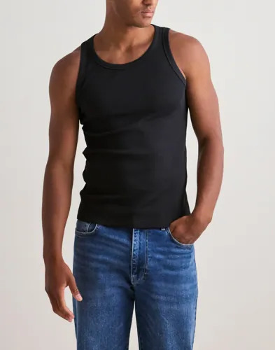 Jack & Jones Jjeorganic Rib Tank Top Sn Singletter & Ermeløse topper Svart