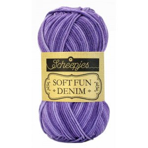 Scheepjes Softfun Denim Garn Print 513 Lilla