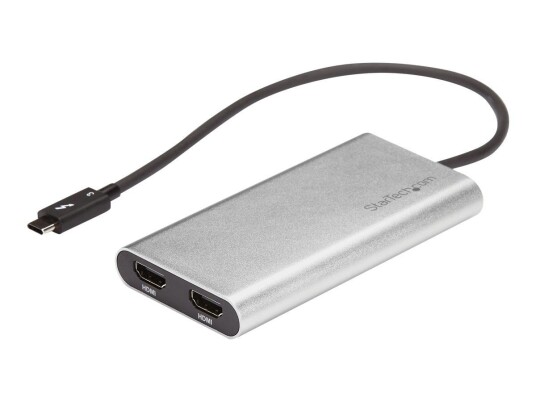 StarTech Thunderbolt 3 to Dual HDMI 2.0 Adapter - 4K 60Hz Dual Monitor TB3 HDMI Video Adapter - Thunderbolt 3 Certified -Mac & Windows (TB32HD24K60) -