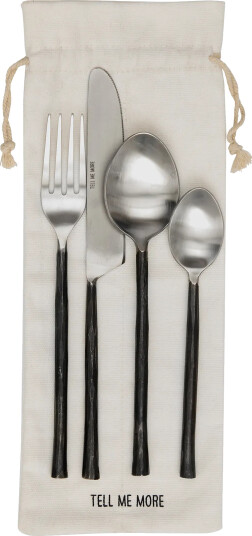 Tell Me More Steel bestikksett 4 deler Opolert stål