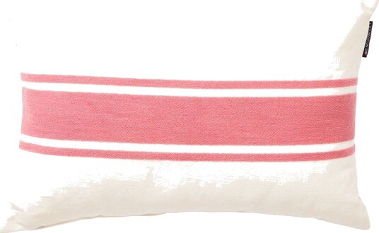 Lexington Embroidery Center Striped Linen/Cotton Pute 40x60 cm Rosa/Off white Lexington Embroidery Center Striped Linen/Cotton Pute 40x60 cm Rosa/Off white