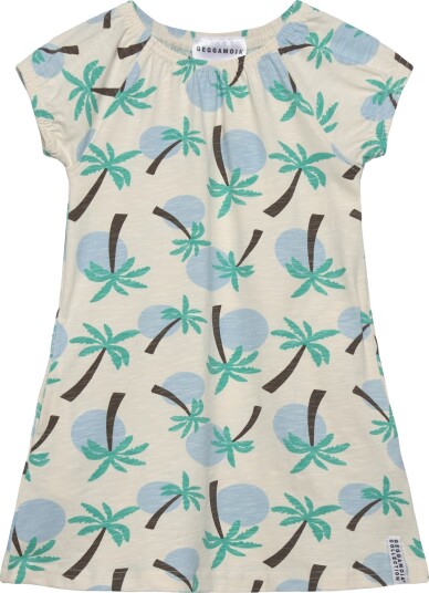 Geggamoja Singoalla Dress Palm Tree Cream 86/92 Geggamoja Singoalla Dress Palm Tree Cream 86/92