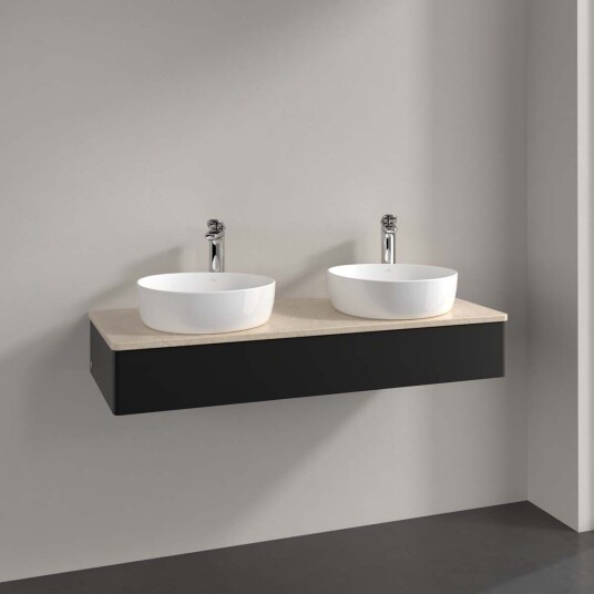 Villeroy & Boch Antao Servantskap med 1 skuff 120x50x19 cm u/lys Sort Matt/Crème