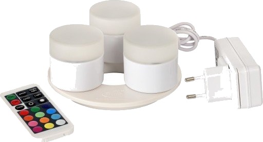Duni Mini oppladdningsbar LED innsats med farget lys 3 stk