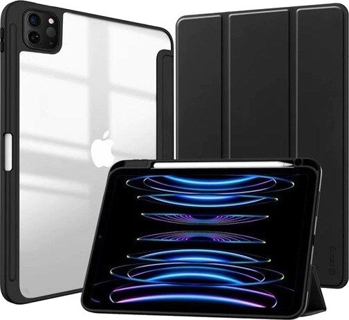CRONG PrimeFolio Case for iPad Air 11 (2026-2024) / iPad Air 10.9 (5th-4th gen.) / iPad Pro 11" (2022-2021) - Black/Clear