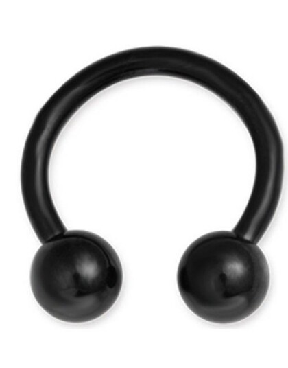 Rund Svart Øyenbrynspiercing med Runde Kuler 1,2 x 8 mm