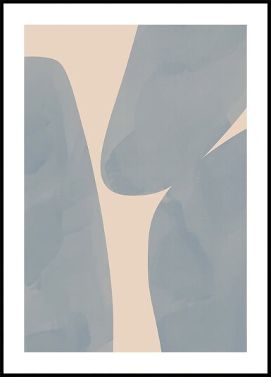 Soft Blue Forms Abstract Shapes Plakat Plakat / 70x100cm