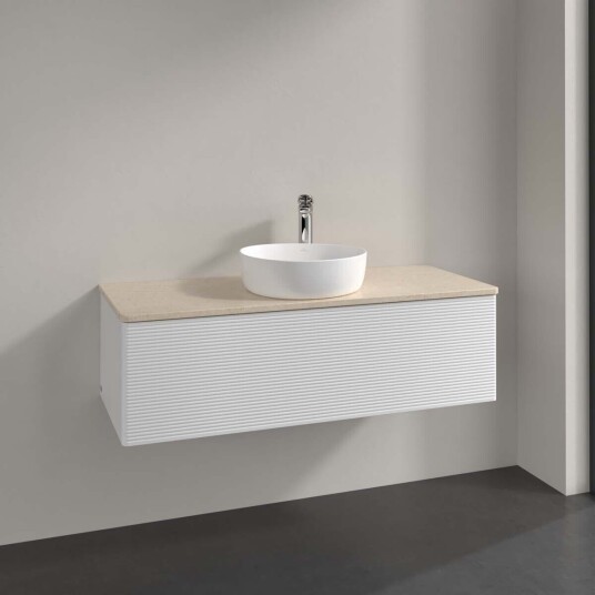 Villeroy & Boch Antao Servantskap med 1 skuff 120x50x36 cm m/lys Hvit Blank/Crème