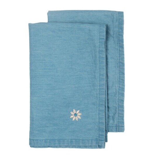 Sagaform Eden denim serviett 45x45 cm 2 stk blå Sagaform Eden denim serviett 45x45 cm 2 stk blå