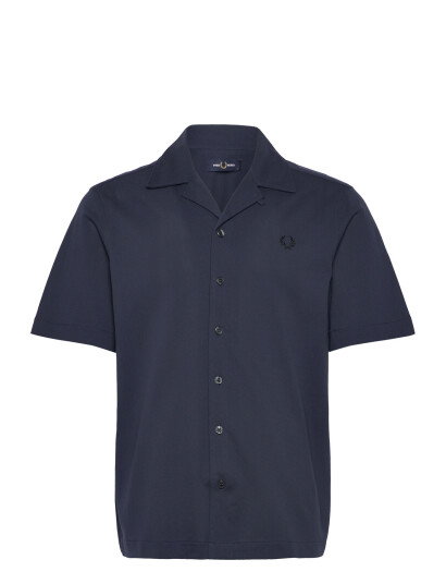 Fred Perry Compress Mesh Revere Collar Sh Navy L