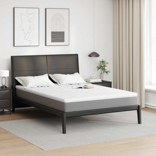 vidaXL Kokos topper Hvit 140 x 190 cm Jakardstoff