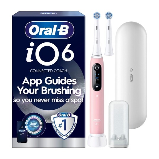 Oral-B iO6 Elektrisk Tannbørste Sensitive Rosa Sand med Ekstra Børstehode Oral-B iO6 Elektrisk Tannbørste Sensitive Rosa Sand med Ekstra Børstehode