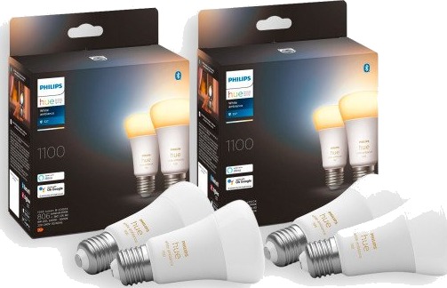 Philips Hue White Ambiance E27 standardlampa 4 pack 75W