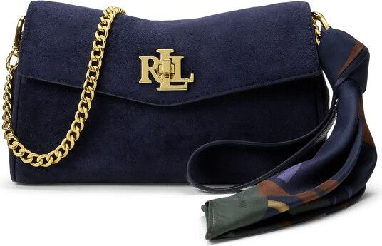 Lauren Ralph Lauren Scarf Trim Turn Lock Wristlet Crossbody Navy ONE SIZE Lauren Ralph Lauren Scarf Trim Turn Lock Wristlet Crossbody Navy ONE SIZE