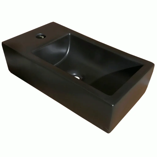 Lavabo Gino Toppmontert Servant 460x250x125 mm, Sort Matt