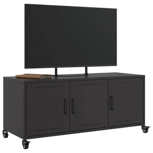 TV-benk svart 100,5x39x43,5 cm kaldvalset stål 846644