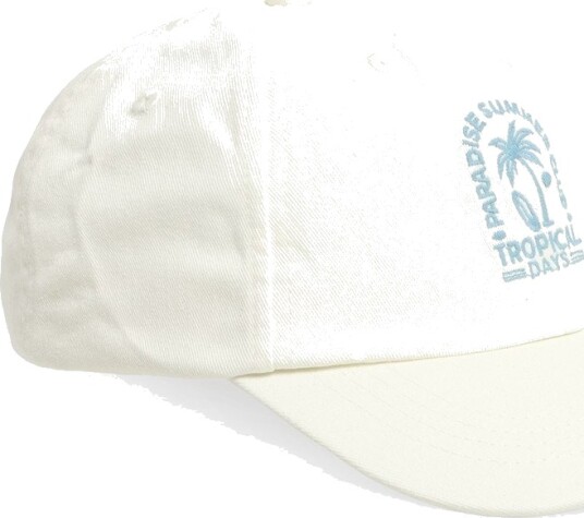 Mango Embroidered Cotton Cap   Beige   10 14
