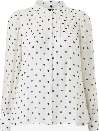 Zizzi Bluse Masja L/S Blouse Hvit