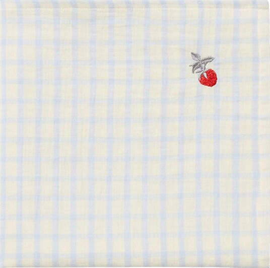 Garbo & Friends Gingham Sky Blue Muslin Svøpeteppe 110x110 cm