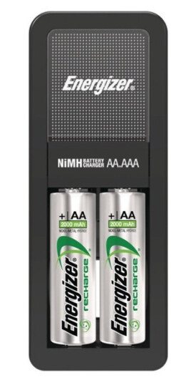Energizer NiMH batterilader AA / AAA | 1.2 V DC | 2x AA/LR6 | Euro | Energitype for batteri: AA | Sort