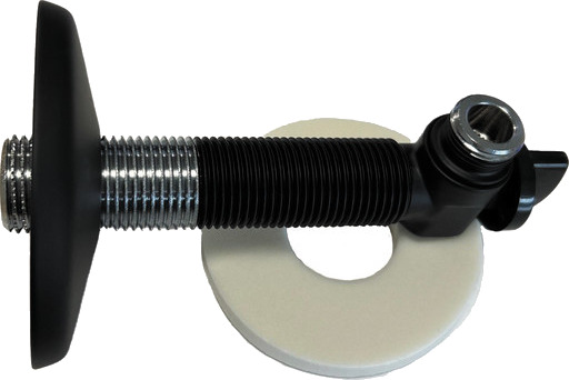 Roth albue, med dekkskive og avstegning, 1/2" X 3/8", Sort