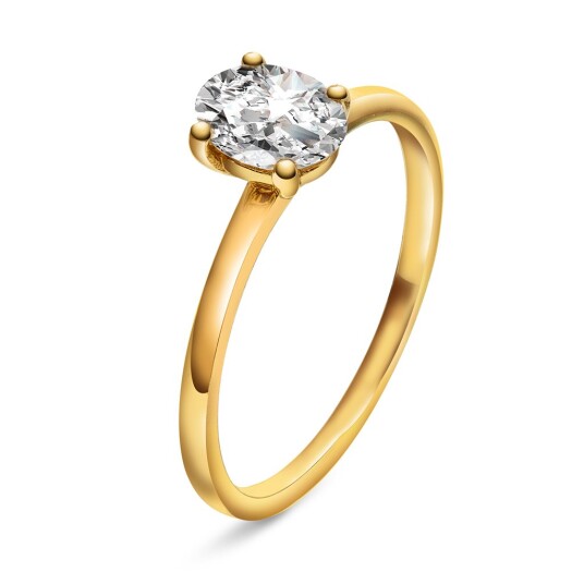 Juliett ring i 375 med moissanite 0,75 c størrelse Juliett ring i 375 med moissanite 0,75 ct 54