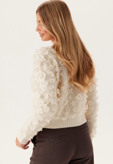 Only Onlhua Life Ls Flower Detail O neck Knit