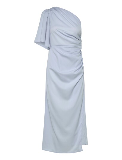 Bubbleroom Ruched One Shoulder Midi Dress Blue 34